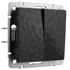 Изображение Выключатель двухклавишный проходной Hammer (черный) W1222008