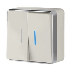 Изображение Выключатель двухклавишный с подсветкой Gallant (слоновая кость) W5020103